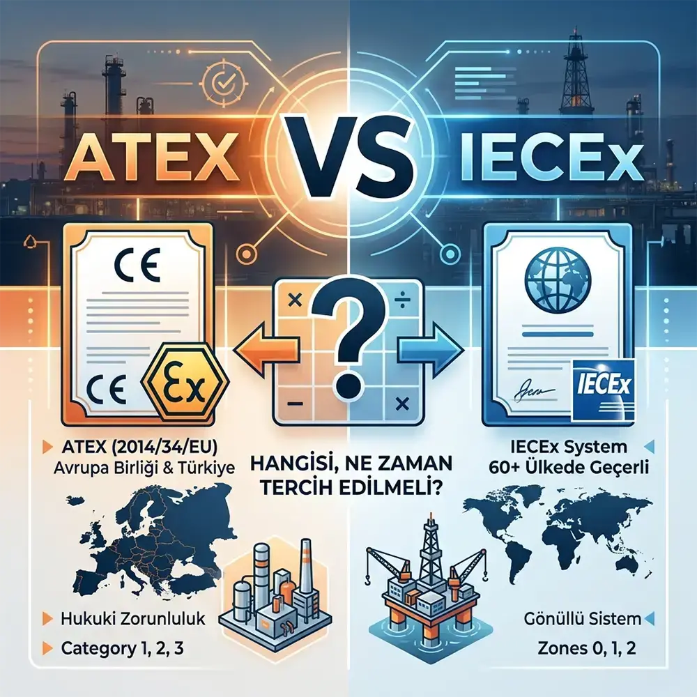 ATEX vs IECEx: Hangisi, Ne Zaman? — Teknik Rehber 