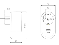 Famatel USB+TYPE C 1'li Adaptör Priz -1321 - 2