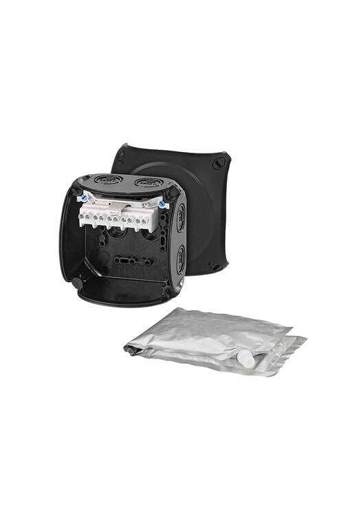 Hensel Siyah Su Geçirmez IP67/IP68 Jelli Buat 104x104x70 - WP 0404 B - 1