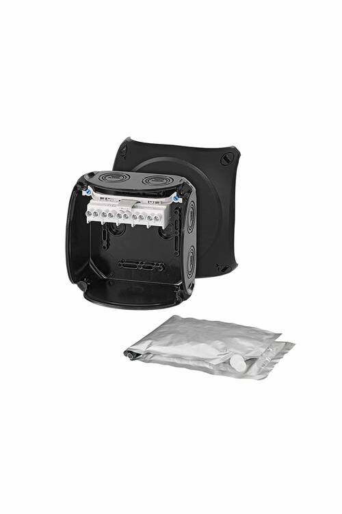 Hensel Siyah Su Geçirmez IP67/IP68 Jelli Buat 130x130x77 - WP 0606 B - 1