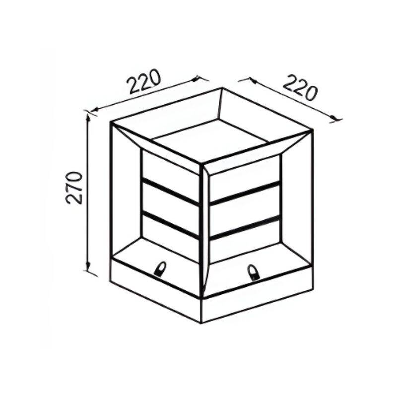 Kare Küp Aydınlatma Set Üstü Panjurlu - 2