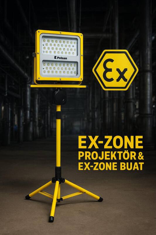 Pelsan 100W Zone2 Exproof Buatlı Tripod Led Projektör - 1