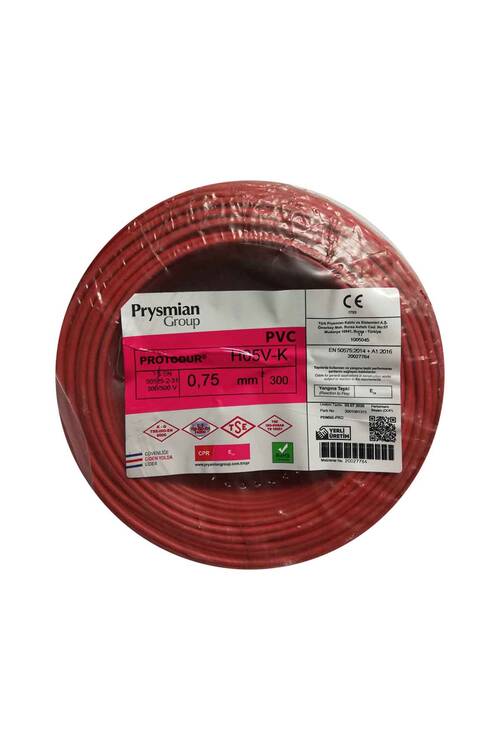 Prysmian 0,75mm Kırmızı Nyaf Çok Tellİ Kablo - H05V-K - 1