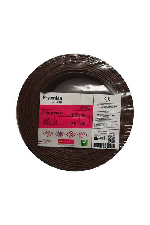 Prysmian 1mm Kahverengi Nyaf Çok Tellİ Kablo - H05V-K - 1