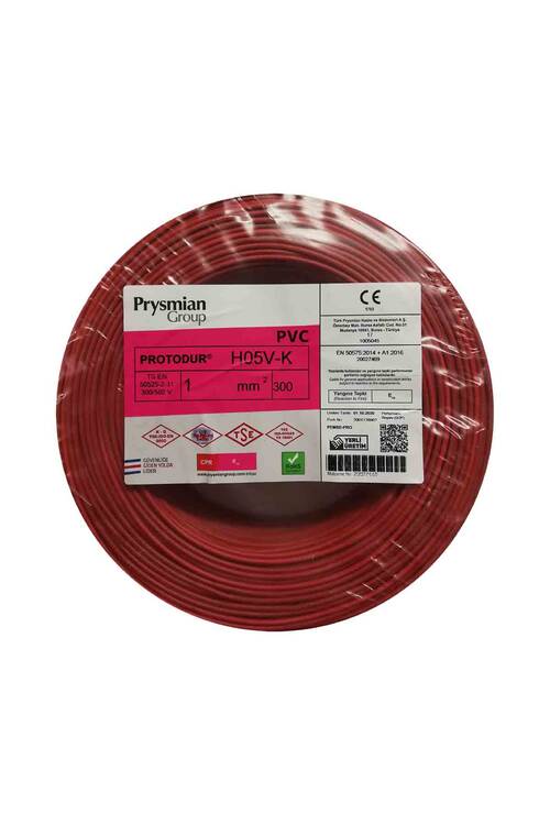 Prysmian 1mm Kırmızı Nyaf Çok Tellİ Kablo - H05V-K - 1