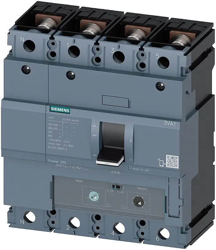 Siemens 140-200A 36kA 4K Kompakt Şalter 3VA1220-4EF42-0AA0 - 1