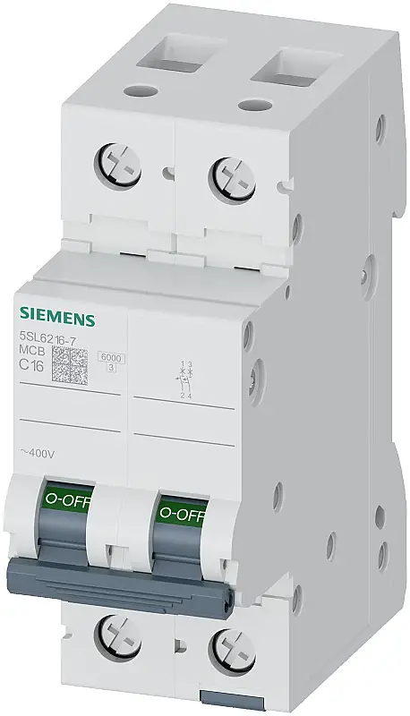 Siemens 16A C Tipi 2Faz 6kA Otomatik Sigorta 5SL6216-7 - 1