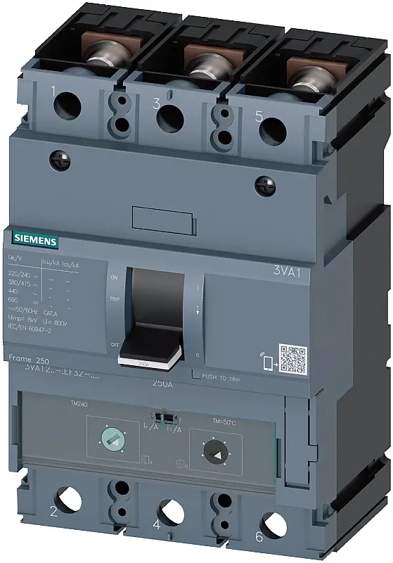 Siemens 175-250A 36kA 3Kutup Termik Ayarlı Kompak Şalter 3VA1225-4EF32-0AA0 - 1