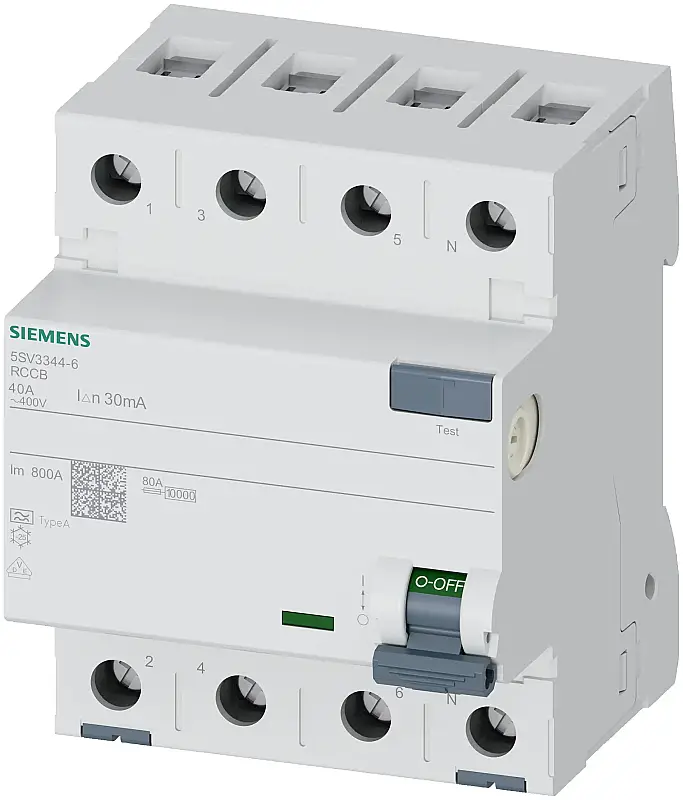 Siemens 40A 30mA 400V 3Faz Kaçak Akım Rölesi 5SV3344-6 - 1