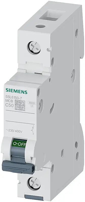 Siemens 50A C Tipi 1Faz 6kA Otomatik Sigorta 5SL6150-7 - 1