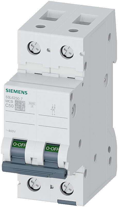 Siemens 50A C Tipi 2Faz 6kA Otomatik Sigorta 5SL6250-7 - 1