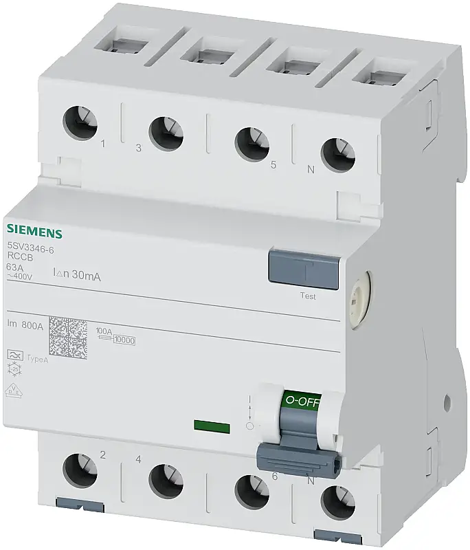 Siemens 63A 30mA 400V 3Faz Kaçak Akım Rölesi 5SV3346-6 - 1