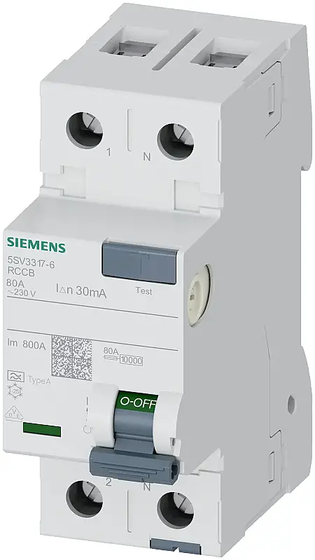 Siemens 80A 30MA 230V 1Faz Kaçak Akım Koruma Rölesi - 5SV3317-6 - 1