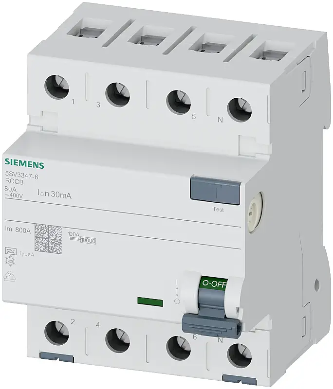 Siemens 80A 30mA 230V 3Faz Kaçak Akım Rölesi 5SV3347-6 - 1