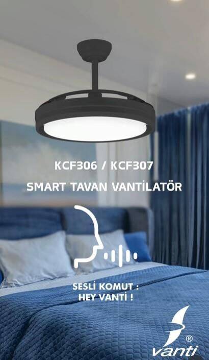 Vanti Smart Ledli Vantilatör -KCF306 - 2